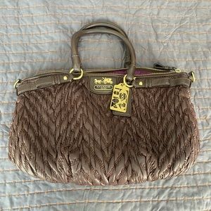 Brown woven Coach Purse